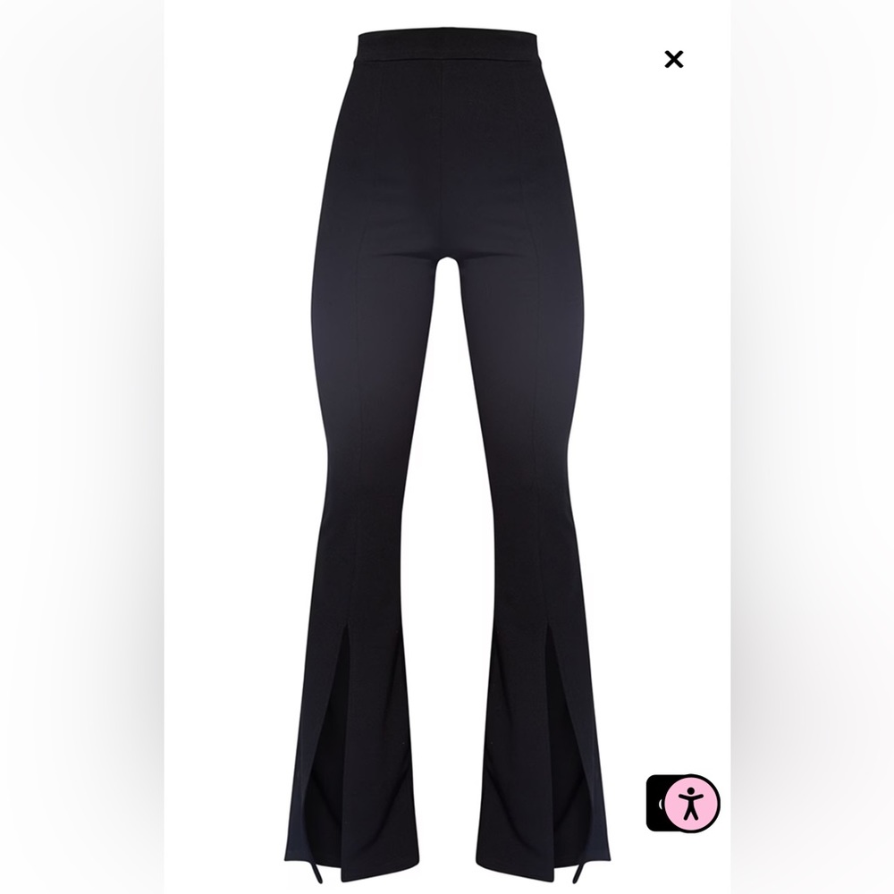 Black Split Hem Flared Pants Never Been Worn - image 4
